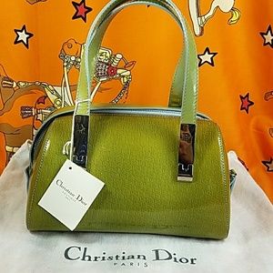 Auth. Christian Dior DIO Monogram Mini Satchel Bag